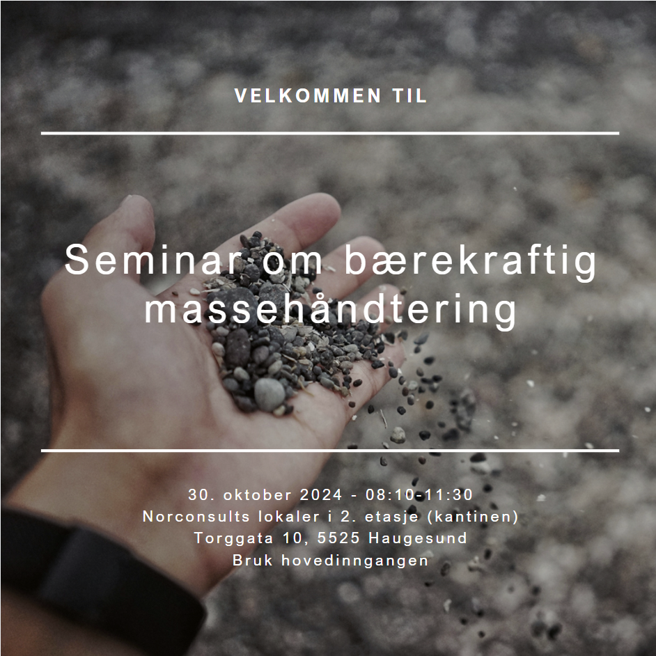 Seminar om bærekraftig massehåndtering