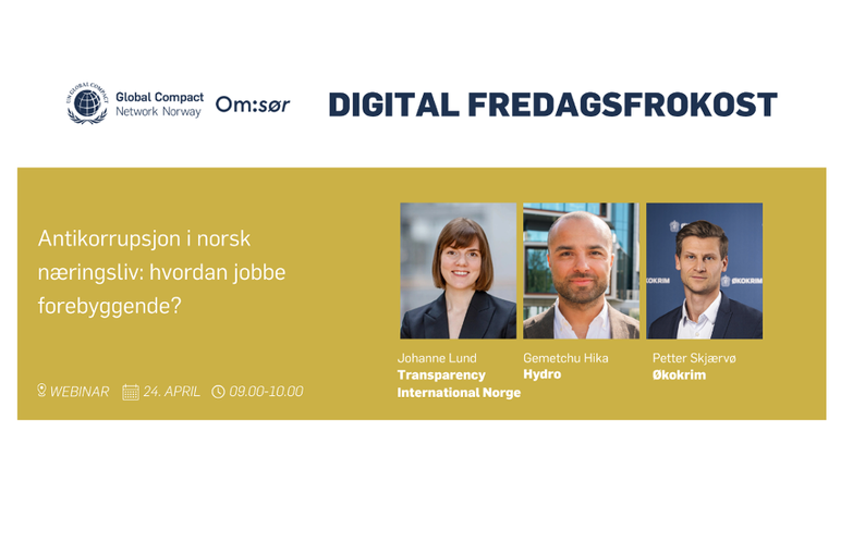 Antikorrupsjon og virksomheters ansvar - Digital fredagsfrokost